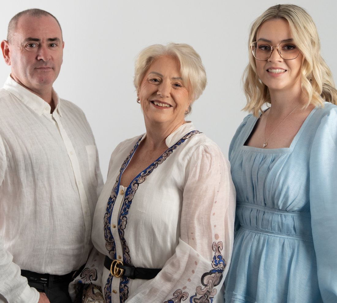 The Boutique Caring family team — Kevin, Sharon and Felicity Marshall